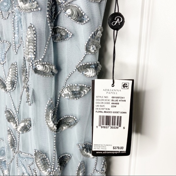 Adrianna Papell Long Beaded Godet - Picture 12 of 14